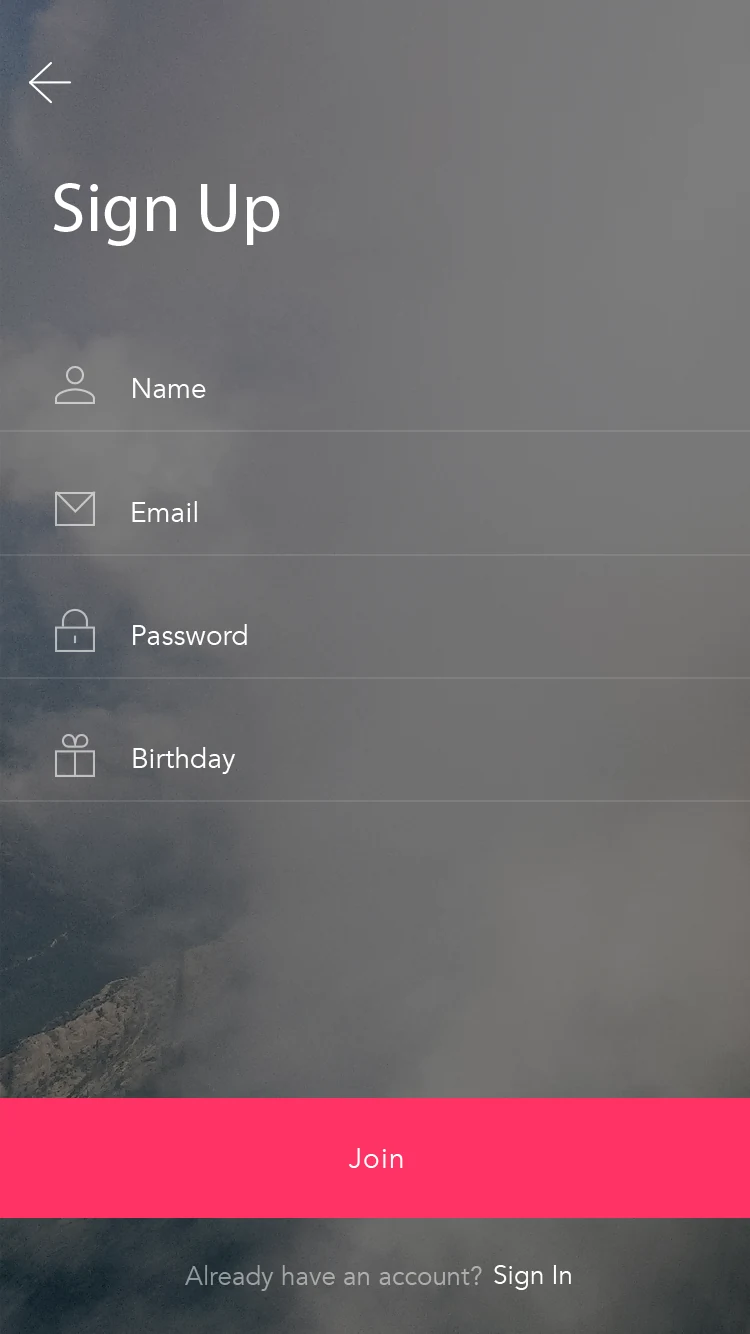 Sign-up: wenige Felder und konsistente visuelle Führung