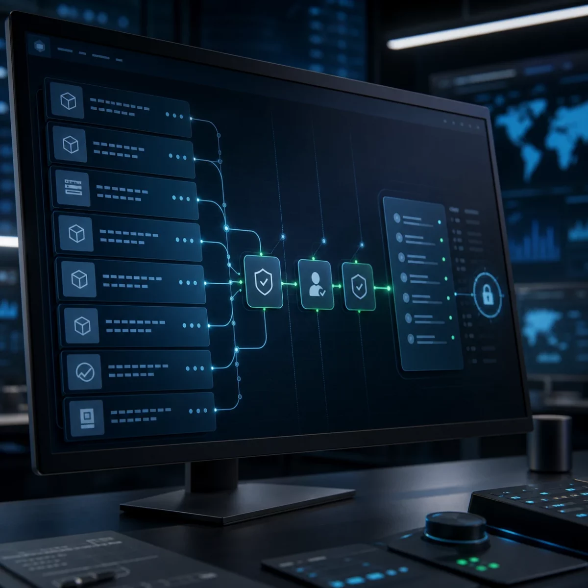 Konzeptvisualisierung eines Freigabe- und Protokollierungsworkflows